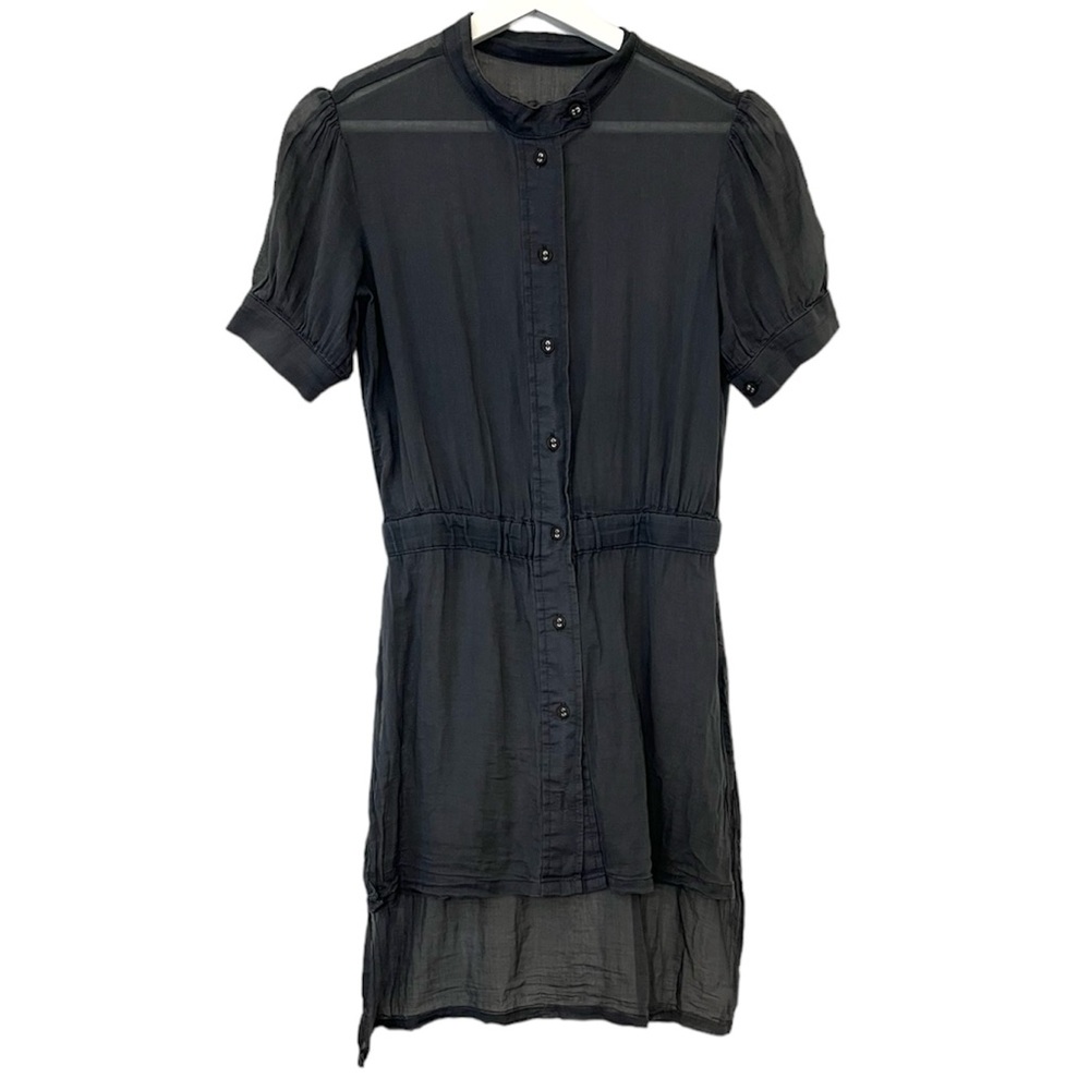 Da-Nang | Gray Sheer Military Button Up Tunic Size XS